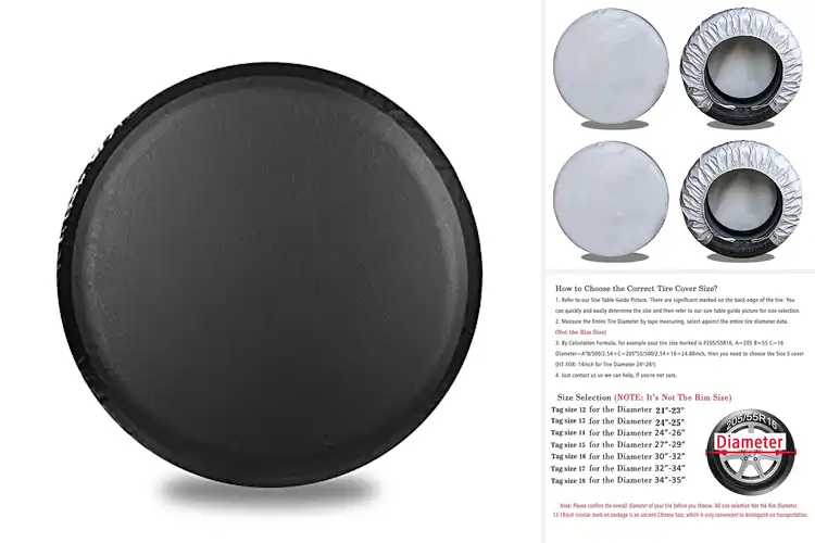 Detailed view of Best 27-29 Inch Tire Covers: Protect & Extend Tire Life