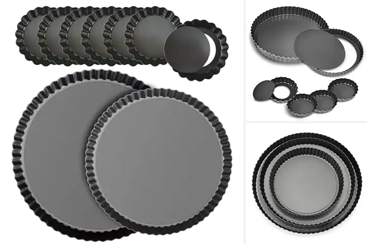 Detailed view of Best Quiche Tart Pie Pizza Pan Set